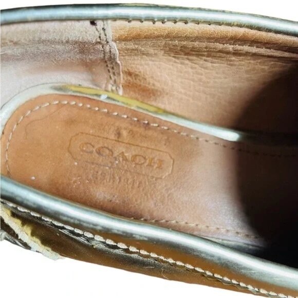 Coach Haydee Metallic Gold Loafers Size 7 - Picture 8 of 8